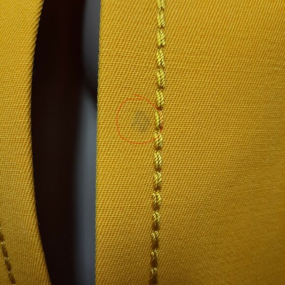 Vintage 60s Pierre Cardin Suit Jacket M Mod Daisy Buttons Yellow Wool Gabardine - Picture 9 of 12